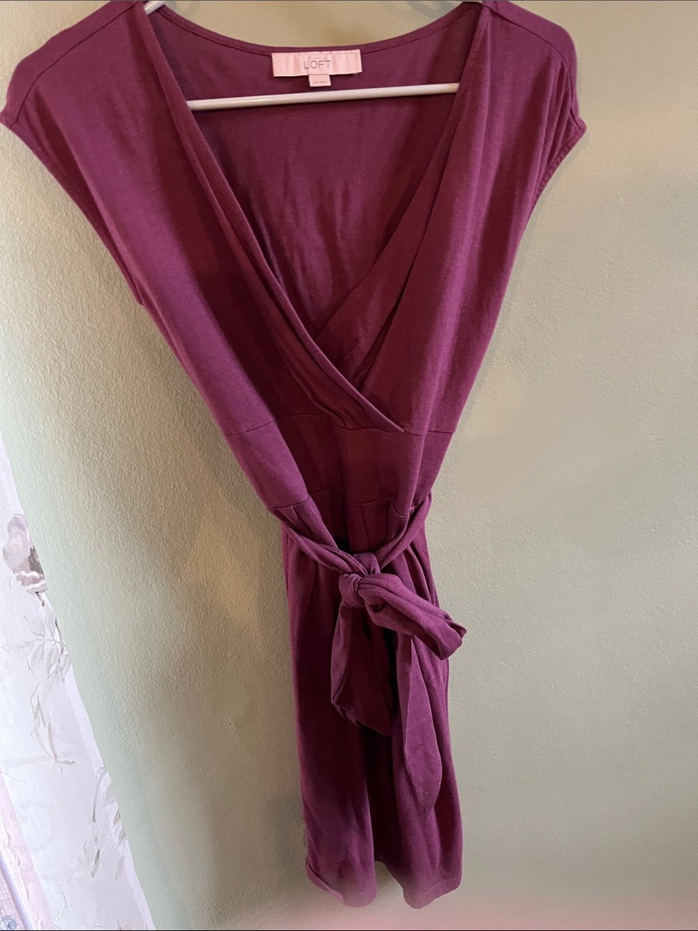 LOFT Plum Wrap-Style Dress